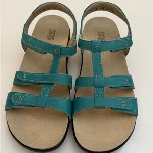SAS Women's Turquoise Strappy Sandals-New